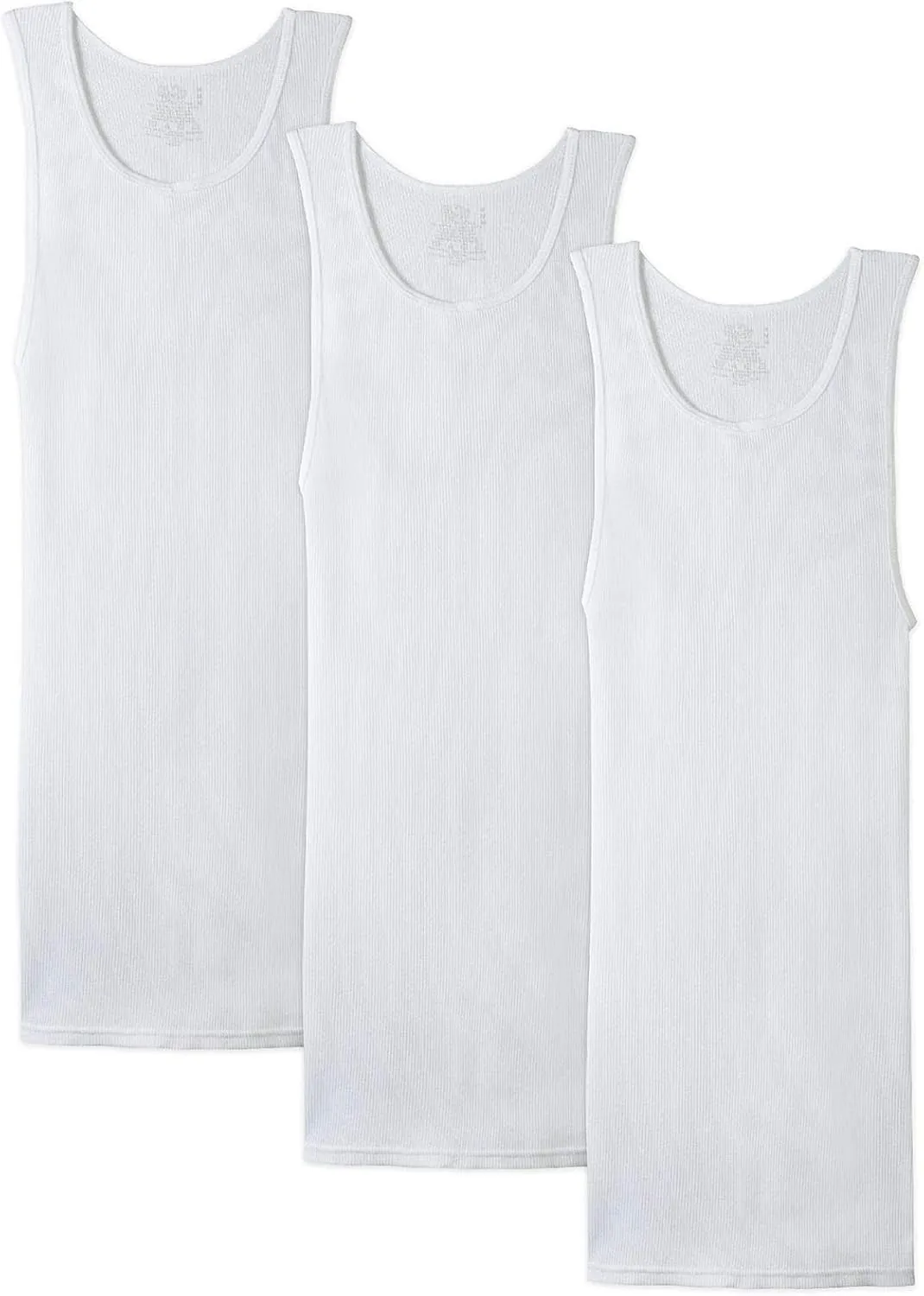 | Men's 100% Cotton Multipack Classic Rib Tank Top A-Shirts