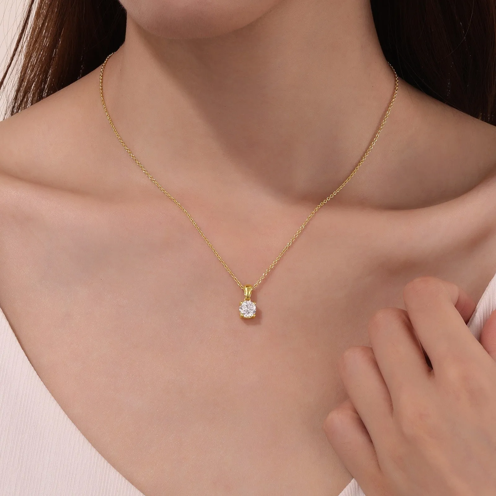 1.25 CTW 4-Prong Solitaire Necklace