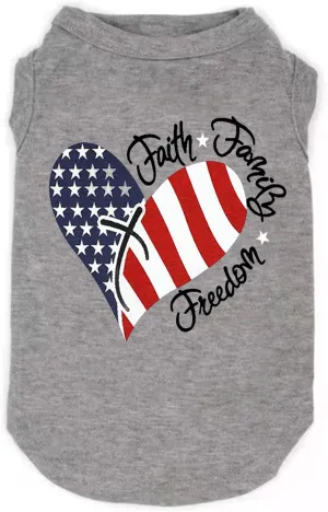 American Flag Popsicle 4th of July Funny Graphic Puppy Clothes Memorial Day, Independence Day, Holiday Dog Clothes for Small Dogs Boy Girl, Pet Cat Outfit (Small, Heart-Flag)