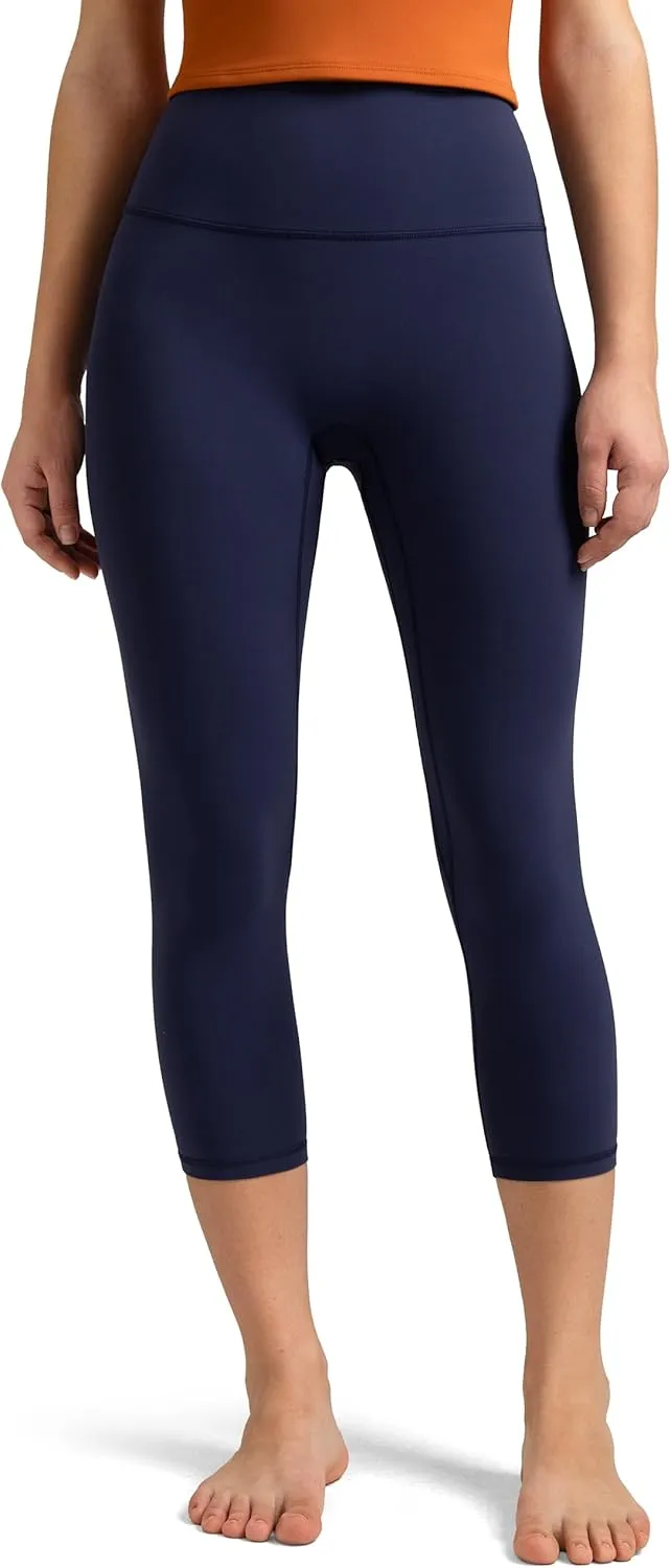 Colorfulkoala Dreamlux No Front Seam Leggings for Women High Waisted Capris 21" Inseam Yoga Pants