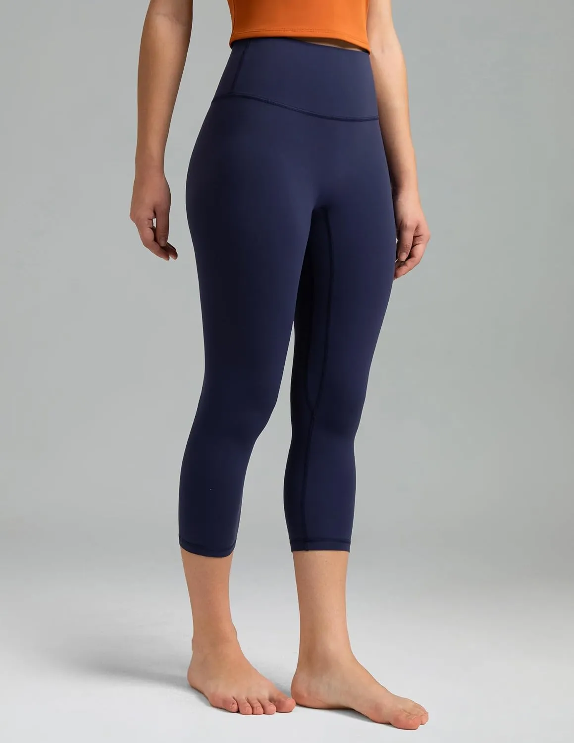Colorfulkoala Dreamlux No Front Seam Leggings for Women High Waisted Capris 21" Inseam Yoga Pants