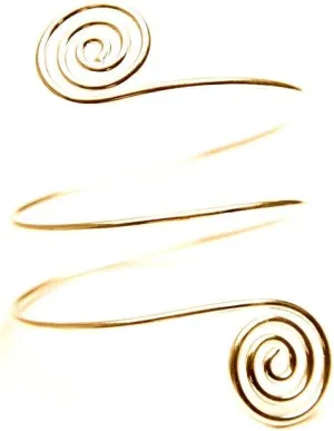 Fashion Upper Arm Bracelet Cuff Bangle Coil Bracelet Simple Swirl Leaf Armband Jewelry-Gold Swirl