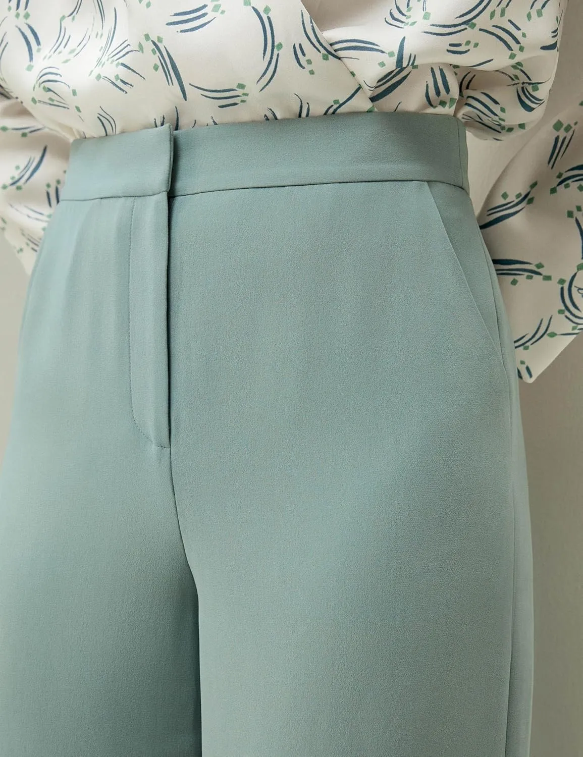LilySilk 100% Silk Tailored Pant for Women Wide Leg with Mid Rise Cropped Silk Trousers Female Work Casual Size