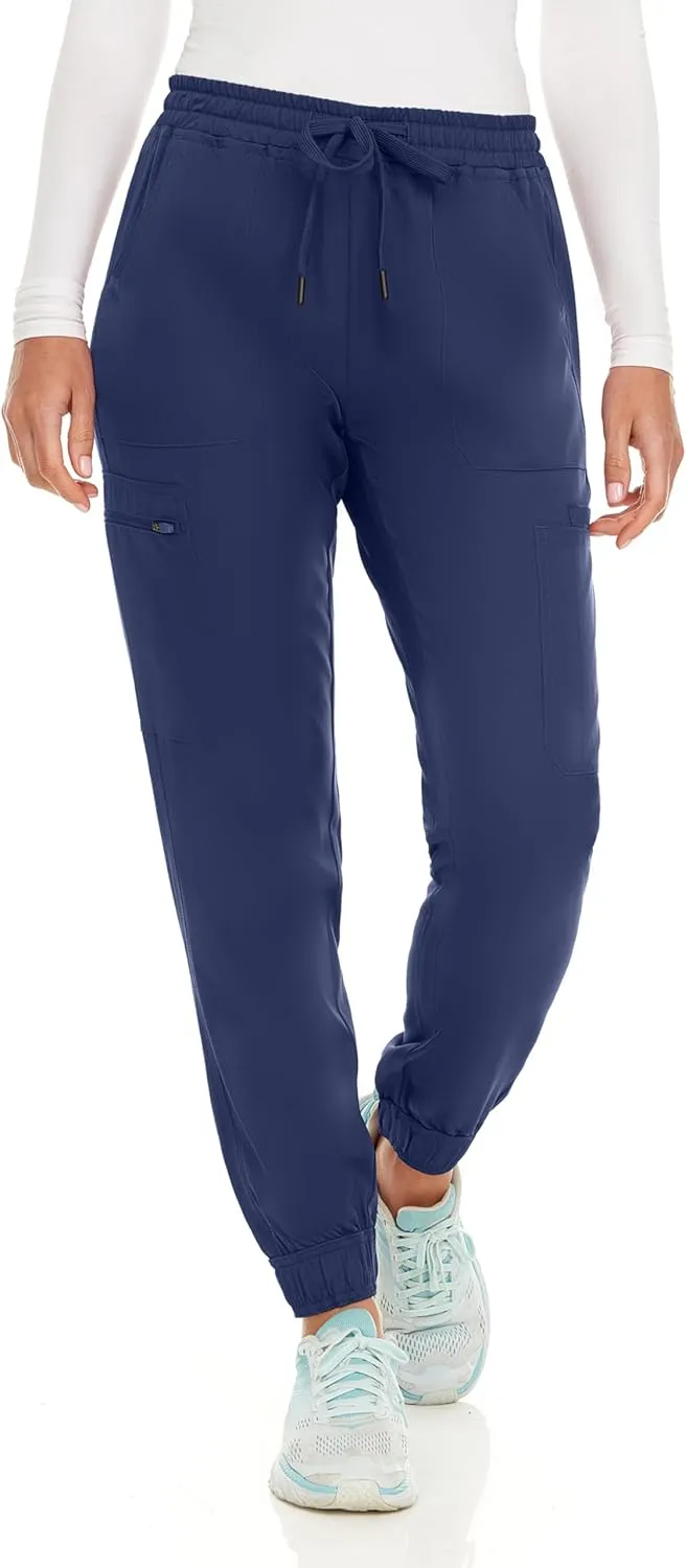MediChic Stretch Jogger Scrub Pants with Zipper Side Pocket Scrubs, Available in 13 Colors from XS-2X