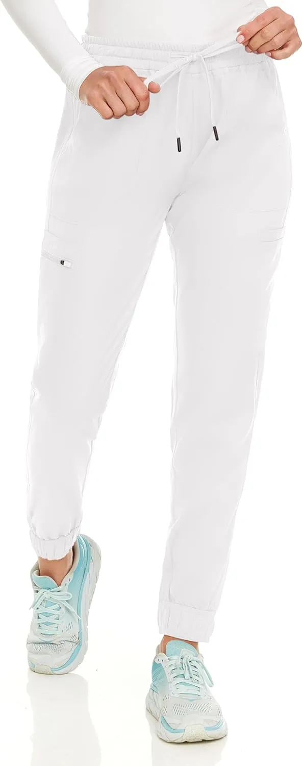 MediChic Stretch Jogger Scrub Pants with Zipper Side Pocket Scrubs, Available in 13 Colors from XS-2X