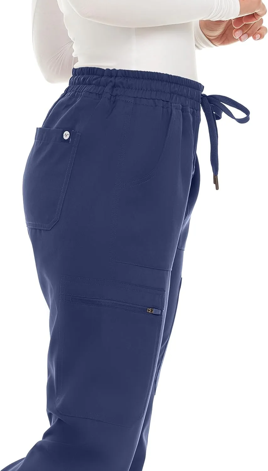 MediChic Stretch Jogger Scrub Pants with Zipper Side Pocket Scrubs, Available in 13 Colors from XS-2X