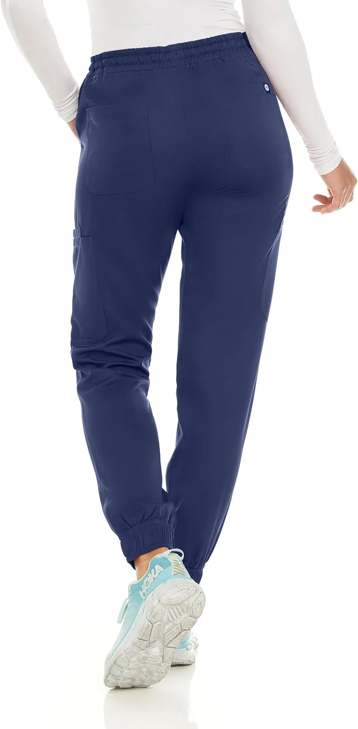 MediChic Stretch Jogger Scrub Pants with Zipper Side Pocket Scrubs, Available in 13 Colors from XS-2X