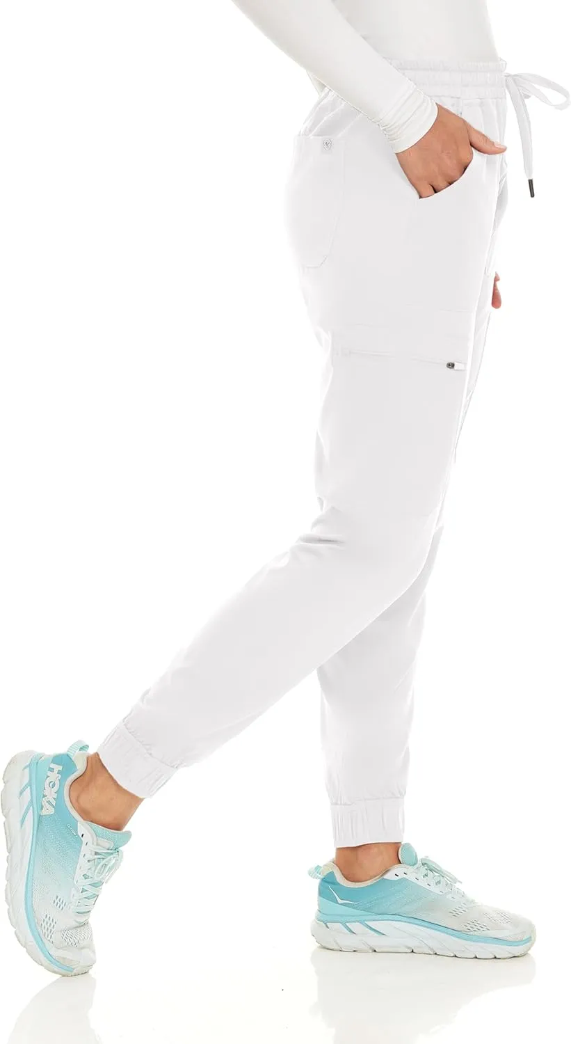 MediChic Stretch Jogger Scrub Pants with Zipper Side Pocket Scrubs, Available in 13 Colors from XS-2X