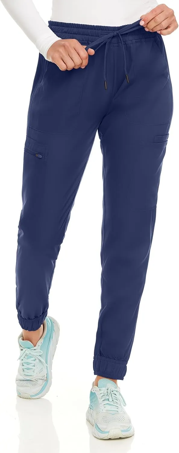 MediChic Stretch Jogger Scrub Pants with Zipper Side Pocket Scrubs, Available in 13 Colors from XS-2X