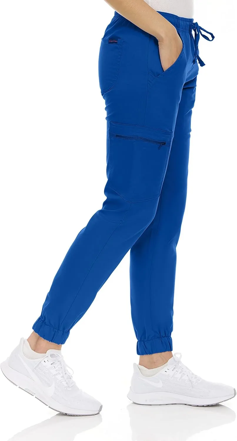 MediChic Stretch Jogger Scrub Pants with Zipper Side Pocket Scrubs, Available in 13 Colors from XS-2X