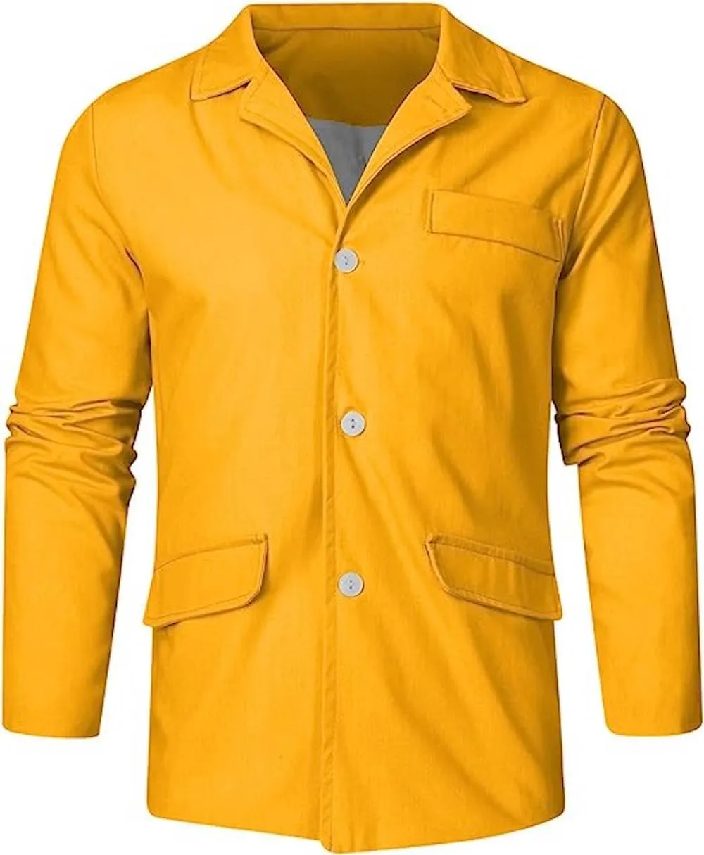 Men's Cotton and Linen Casual Blazer Jacket Regular Fit Lightweight Summer Tops