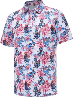 Mens Golf Polo Shirts Short Sleeve Dry Fit Performance Moisture Wicking Casual Funny Golf Polo Shirts for Men