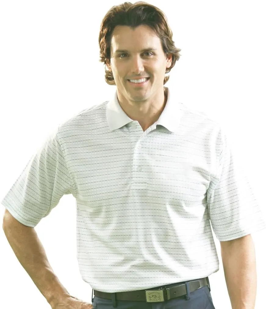 Monterey Club Men's Pima Cotton Jacquard Polo Shirt #1272