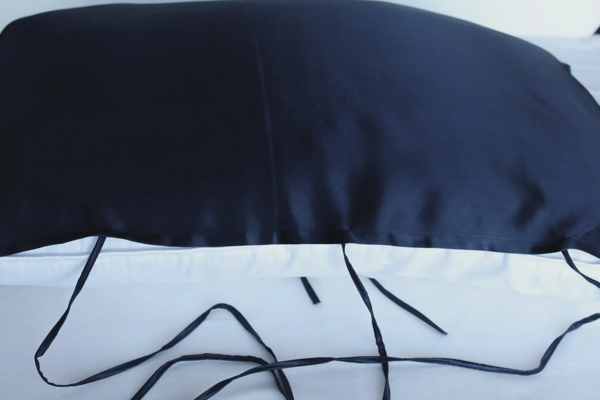 Night Blue 100% Silk Travel Pillow Topper