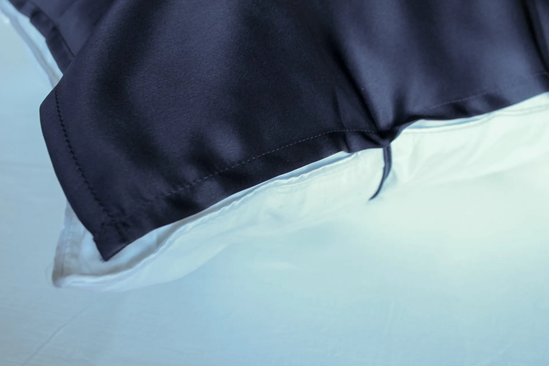 Night Blue 100% Silk Travel Pillow Topper