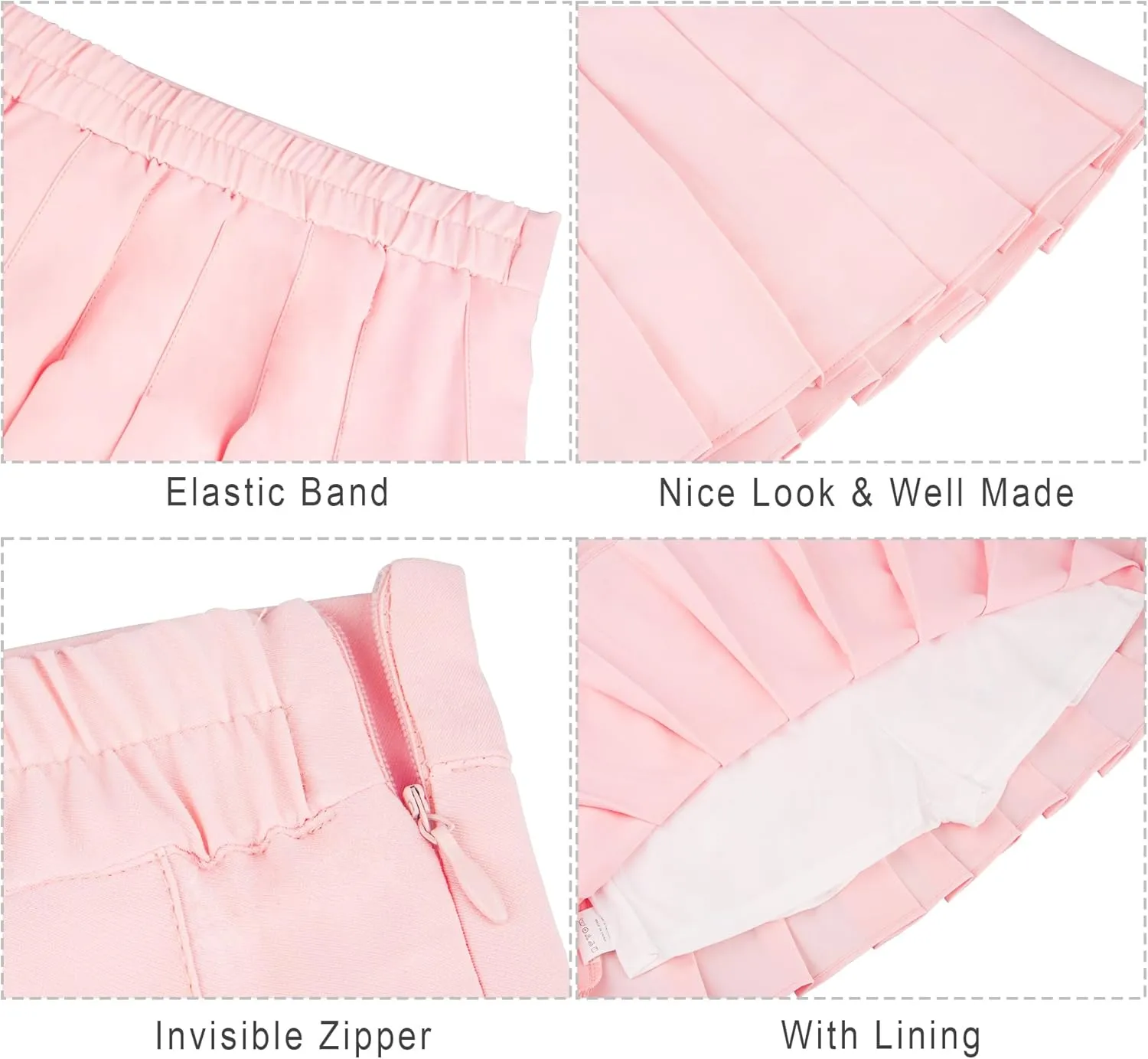 Pleated Skirt for Women Skater Skirt with Shorts Elastic Waist Plus Size Tennis Skirts