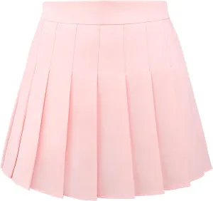 Pleated Skirt for Women Skater Skirt with Shorts Elastic Waist Plus Size Tennis Skirts