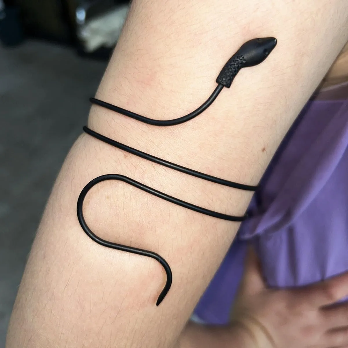 Snake Upper Arm Cuff Bracelet Open Upper Arm Bangle Bracelet Simple Adjustable Armband Jewelry for Women