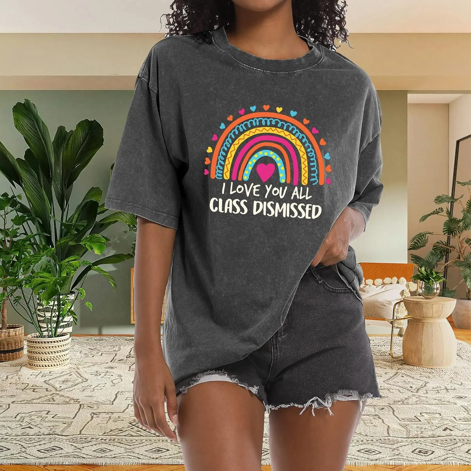 Teacher Shirts for Women Oversized Tshirts Teacher Appreciation Gifts Shirt Letter Printed Short Sleeve Tee Shirts