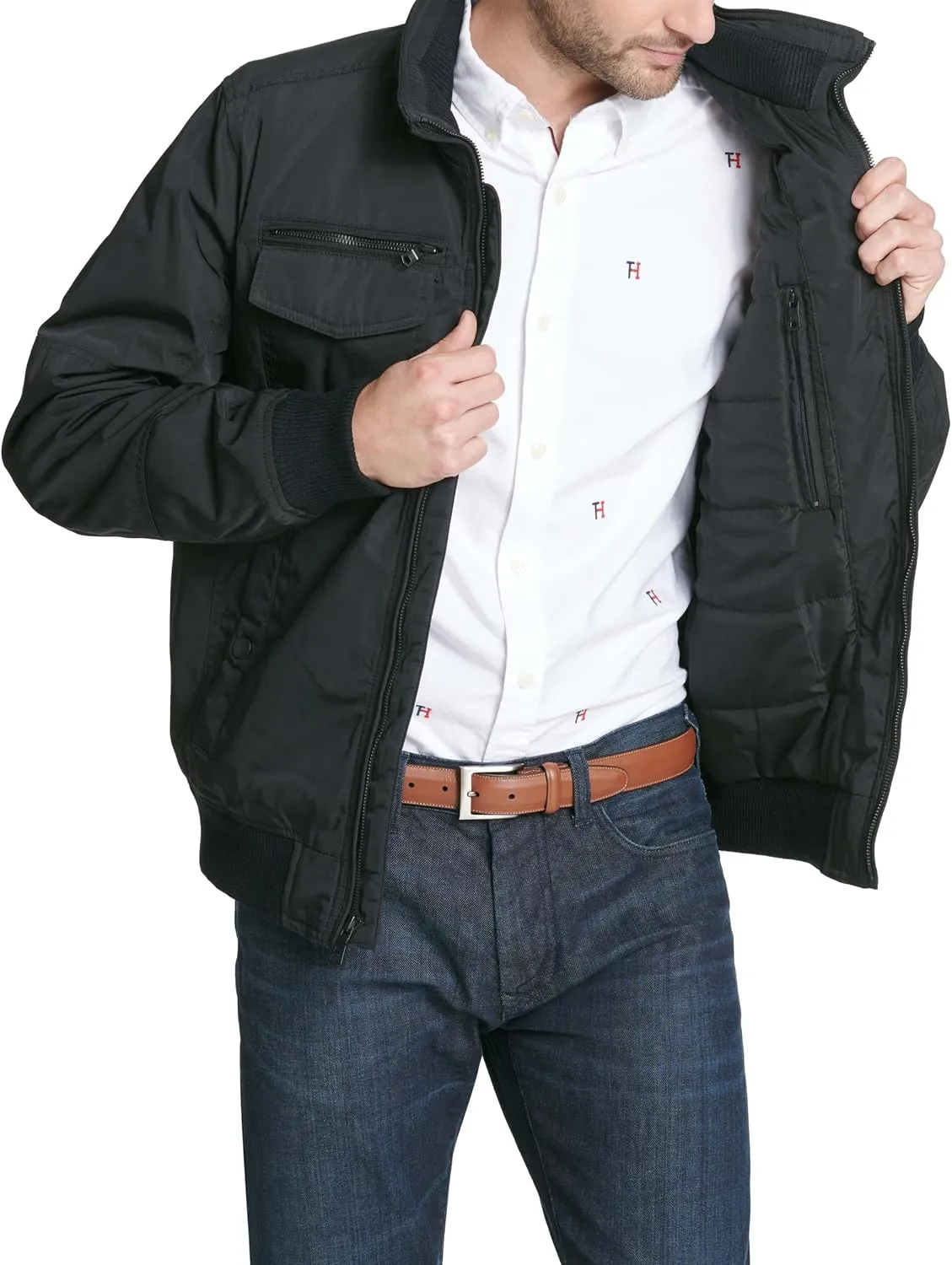 Tommy Hilfiger Men's Water Resistant Performance Bomber Jacket (Standard and Big & Tall)