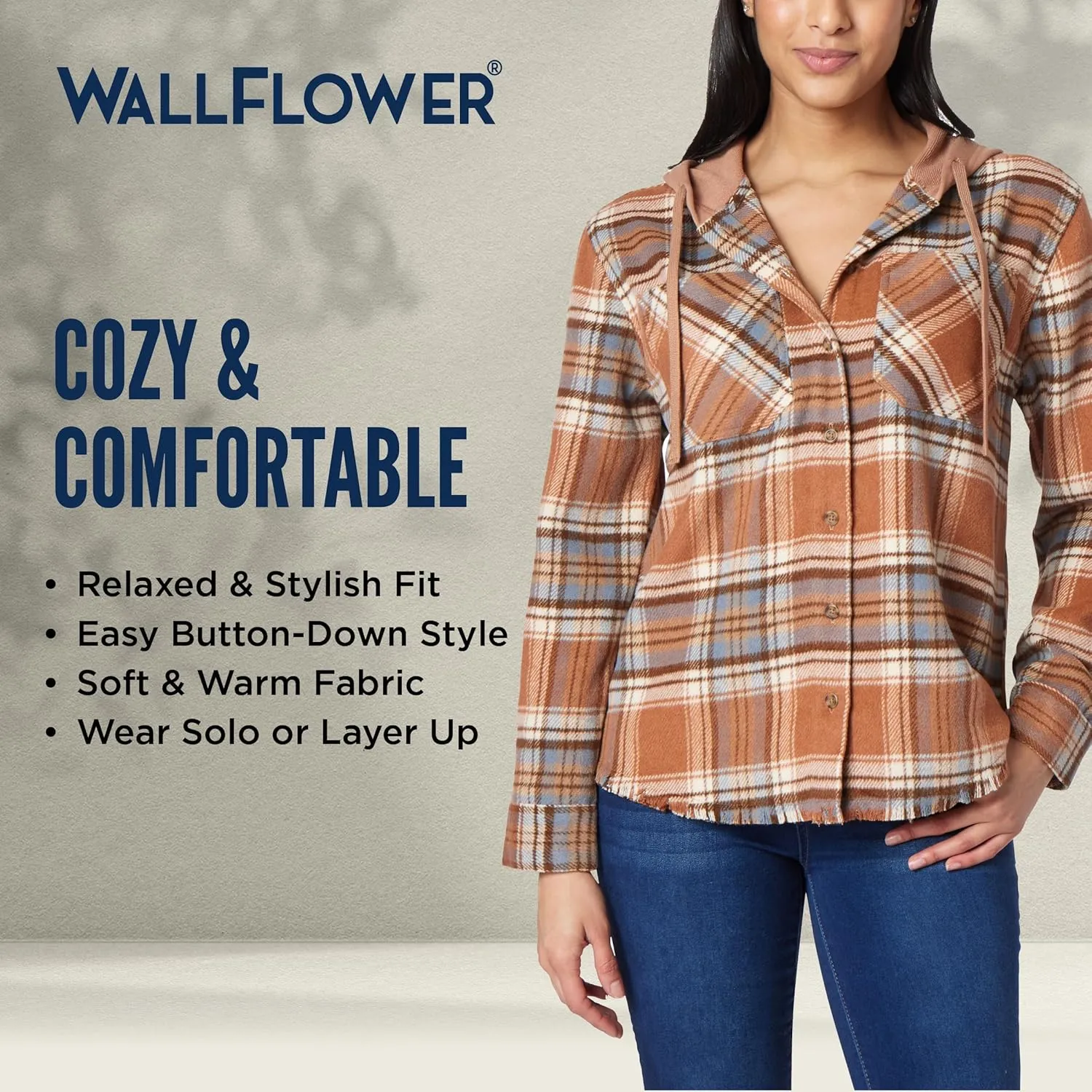 WallFlower Women's Casual Fleece and Plaid Shackets/Jackets Juniors