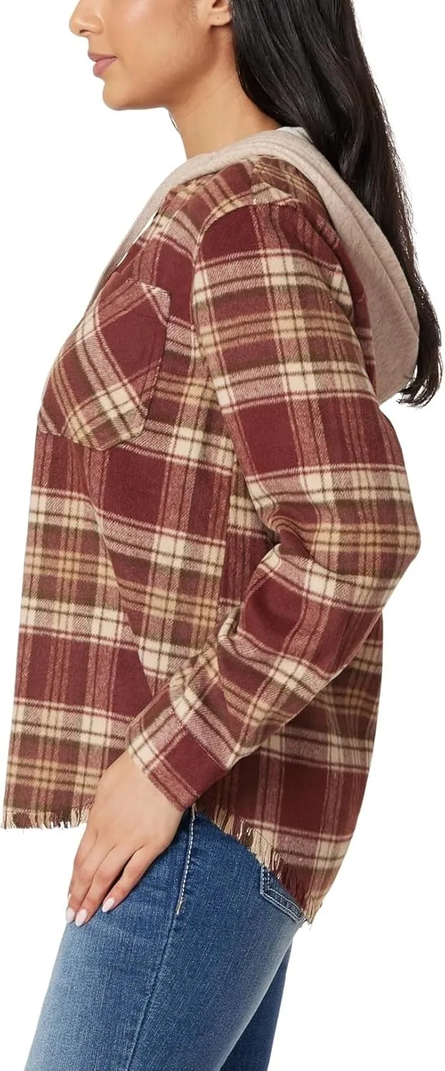 WallFlower Women's Casual Fleece and Plaid Shackets/Jackets Juniors