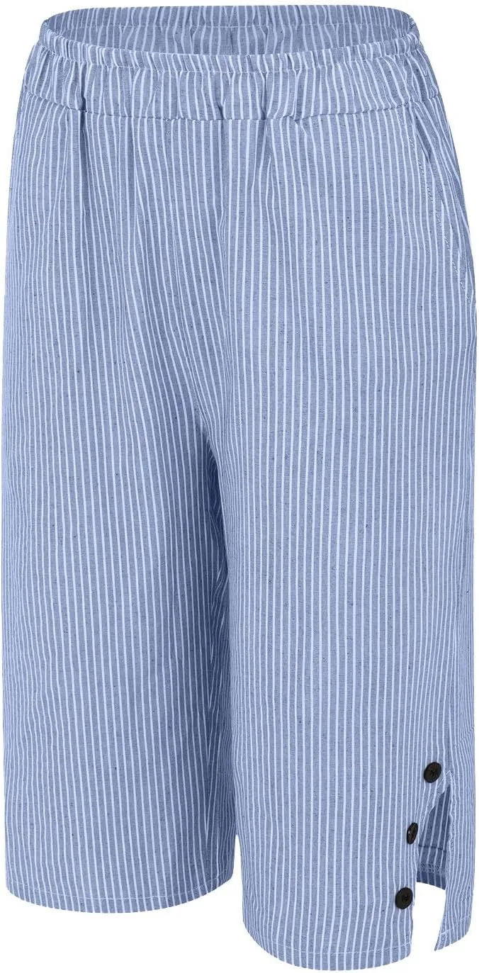 Women's Ski Pants Short Slit with Pocket Cotton Linen Loose Shorts Pack Womens Cotton Sweatpants 2025