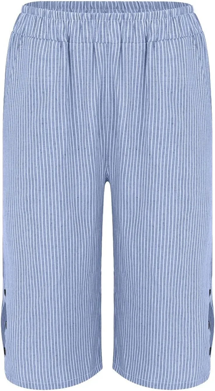 Women's Ski Pants Short Slit with Pocket Cotton Linen Loose Shorts Pack Womens Cotton Sweatpants 2025